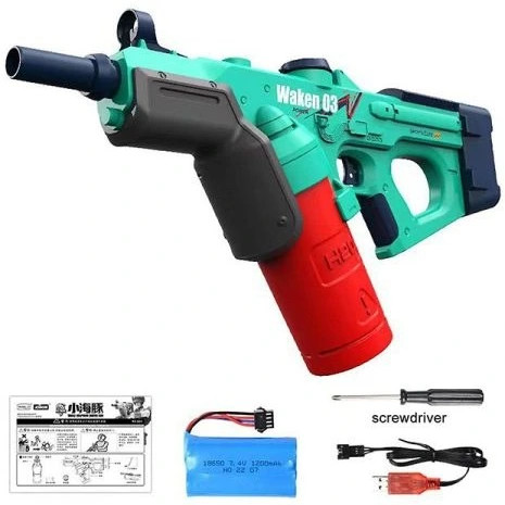 اسباب بازی تفنگ آب پاش شارژی سبز-آبی Electric Water Gun WAKEN 03 _اسباب بازی تفنگ