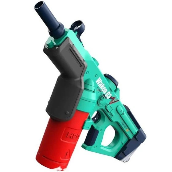 اسباب بازی تفنگ آب پاش شارژی سبز-آبی Electric Water Gun WAKEN 03 _اسباب بازی تفنگ