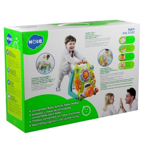 واکر و میز آموزشی ۳ کاره هولا تویز (Hola Toys) کد ۲۱۰۷؛ ایستگاه سرگرمی و خلاقیت!